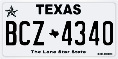 TX license plate BCZ4340