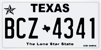 TX license plate BCZ4341