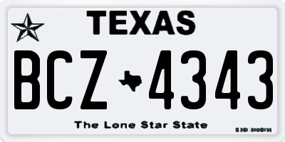 TX license plate BCZ4343
