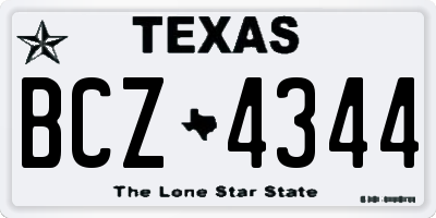 TX license plate BCZ4344