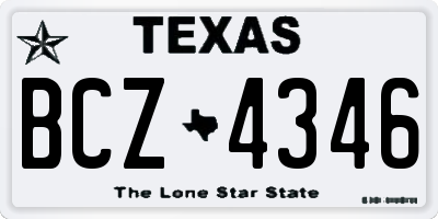TX license plate BCZ4346