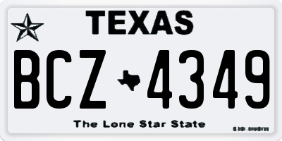 TX license plate BCZ4349