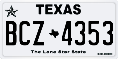 TX license plate BCZ4353