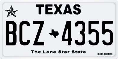 TX license plate BCZ4355