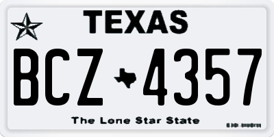 TX license plate BCZ4357