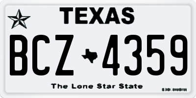 TX license plate BCZ4359