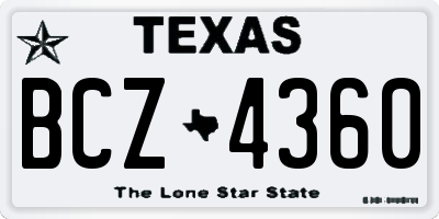 TX license plate BCZ4360