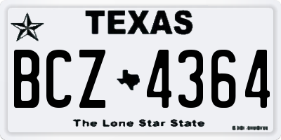 TX license plate BCZ4364