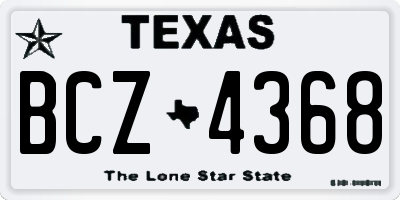 TX license plate BCZ4368