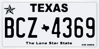 TX license plate BCZ4369