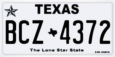 TX license plate BCZ4372