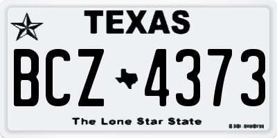 TX license plate BCZ4373