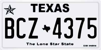 TX license plate BCZ4375
