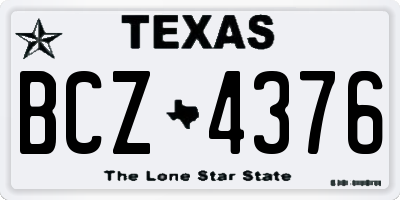 TX license plate BCZ4376