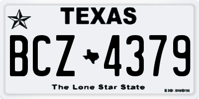 TX license plate BCZ4379