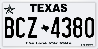 TX license plate BCZ4380