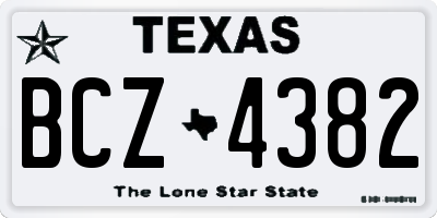 TX license plate BCZ4382