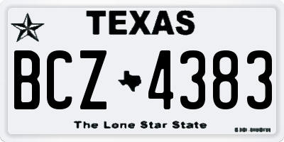 TX license plate BCZ4383