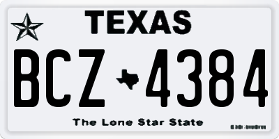 TX license plate BCZ4384