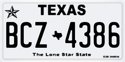 TX license plate BCZ4386