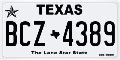 TX license plate BCZ4389