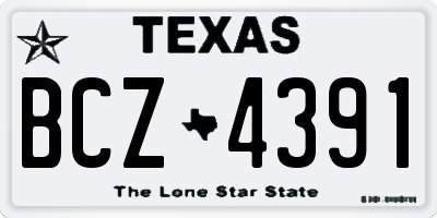 TX license plate BCZ4391
