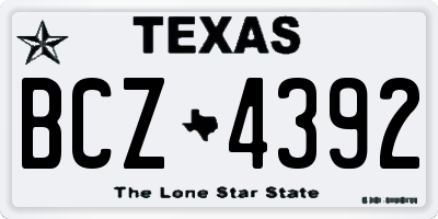 TX license plate BCZ4392