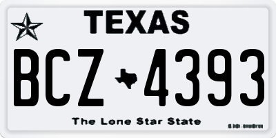 TX license plate BCZ4393