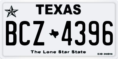 TX license plate BCZ4396