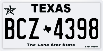 TX license plate BCZ4398
