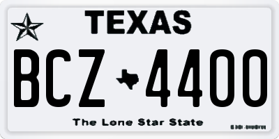 TX license plate BCZ4400