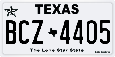 TX license plate BCZ4405