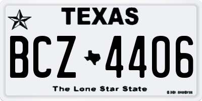 TX license plate BCZ4406
