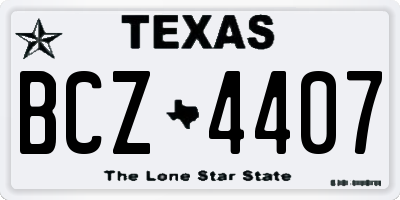 TX license plate BCZ4407