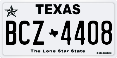TX license plate BCZ4408
