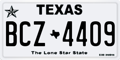 TX license plate BCZ4409