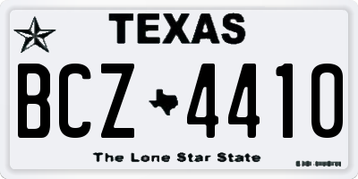 TX license plate BCZ4410