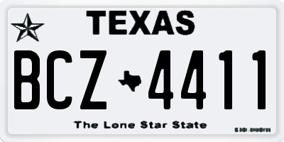TX license plate BCZ4411