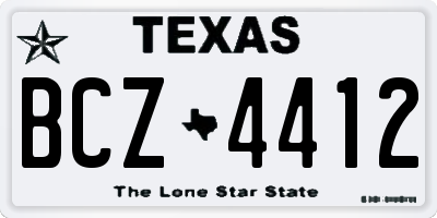TX license plate BCZ4412