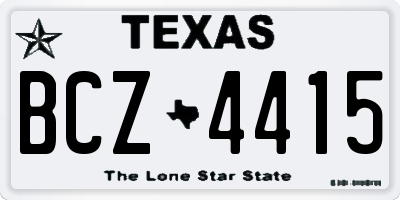 TX license plate BCZ4415