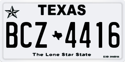 TX license plate BCZ4416