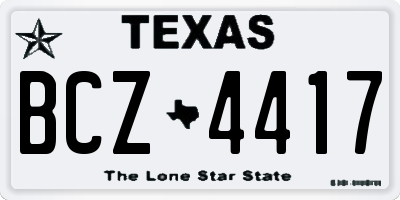 TX license plate BCZ4417