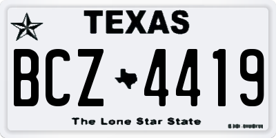 TX license plate BCZ4419