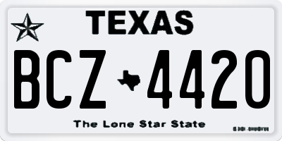 TX license plate BCZ4420
