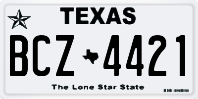 TX license plate BCZ4421
