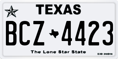 TX license plate BCZ4423