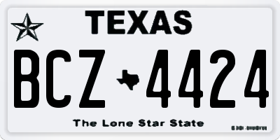 TX license plate BCZ4424