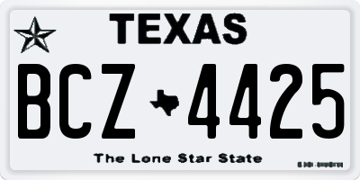 TX license plate BCZ4425
