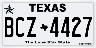 TX license plate BCZ4427