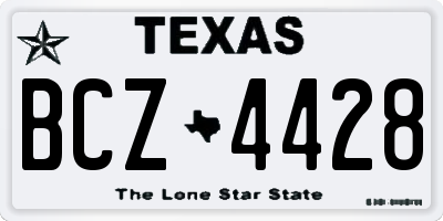 TX license plate BCZ4428
